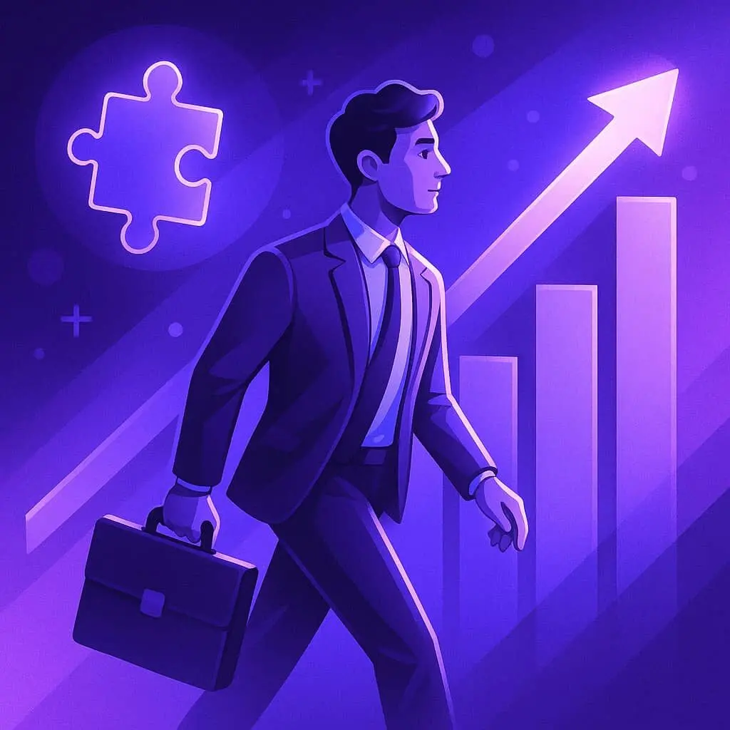 a man walking towards a graph